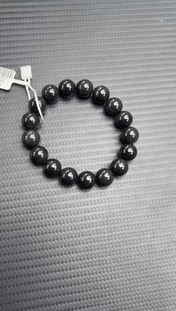 未镶嵌手串和田玉若羌微色差聚墨青花卡12手串