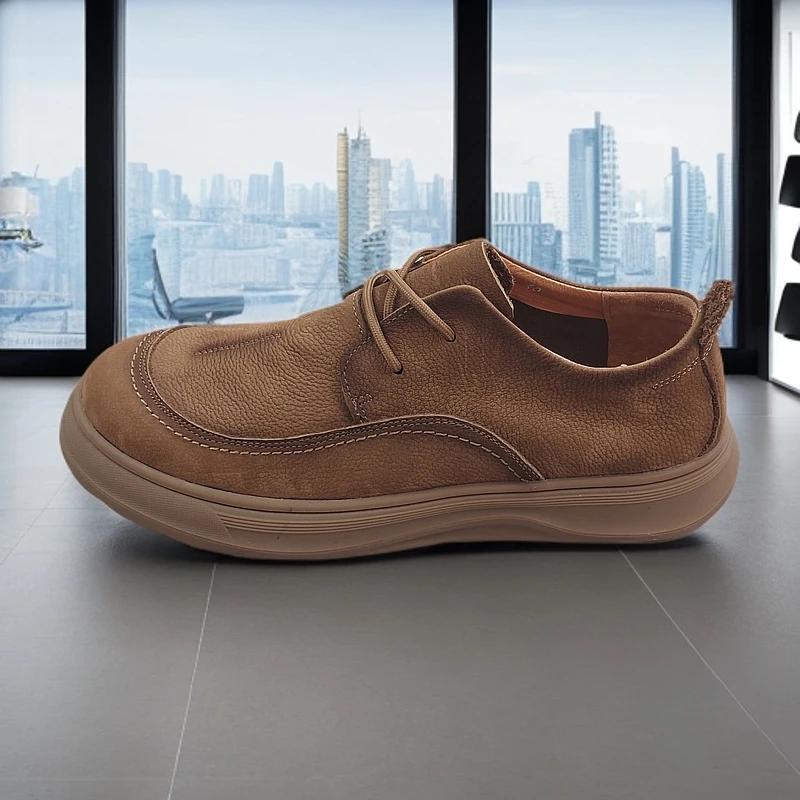 鞋子男款爆款2025新款真皮复古休闲夏季潮流百搭防臭轻便系带男鞋