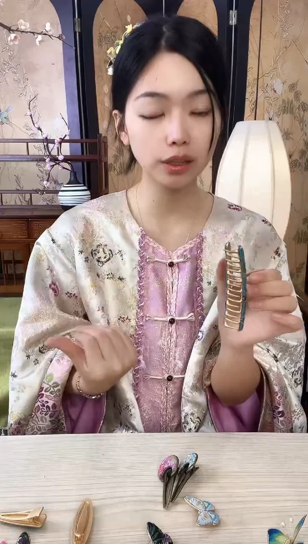 刺绣簪花蚕丝掐丝绒花发簪子手作兰花朵日常穿搭古典旗袍发饰品
