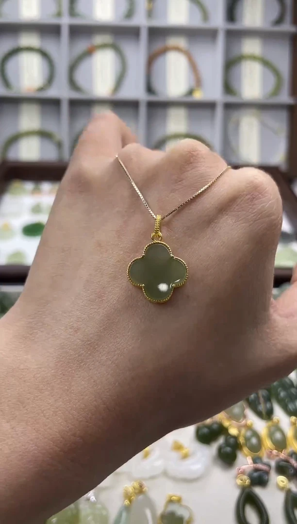 吊坠(不含链)银S925镶嵌和田玉吊坠(不含链) 银S925镶嵌 和田玉