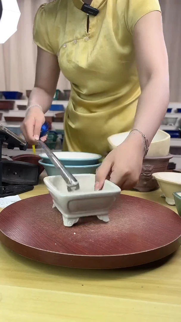 紫砂花盆浅草紫砂花盆微瑕