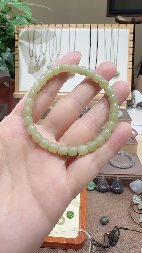 未镶嵌手串和田玉和田玉青黄口直切6mm手串