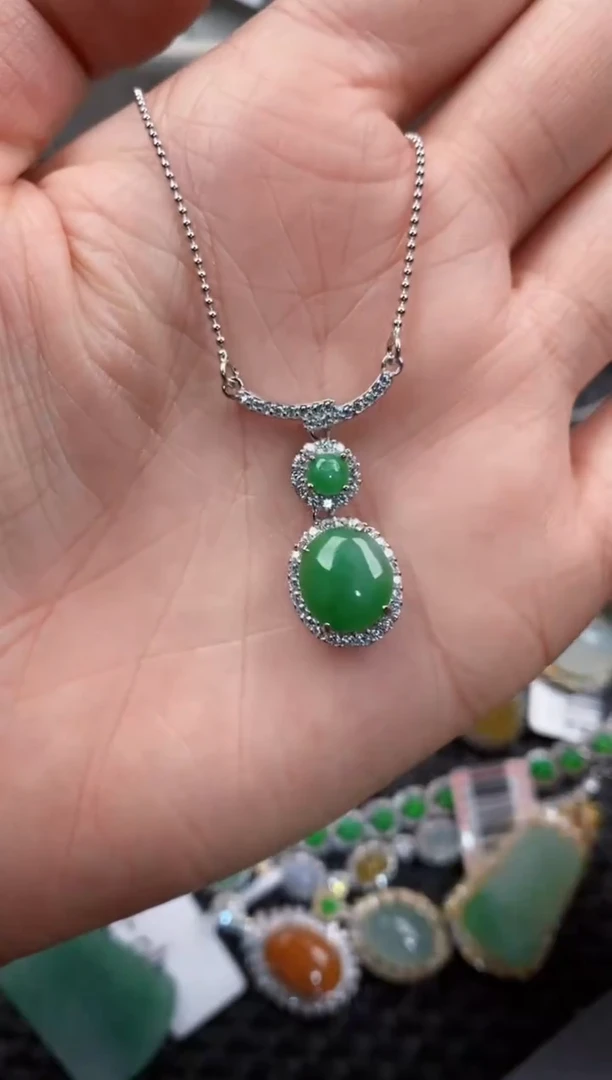 银S925镶嵌戒指翡翠555                 10