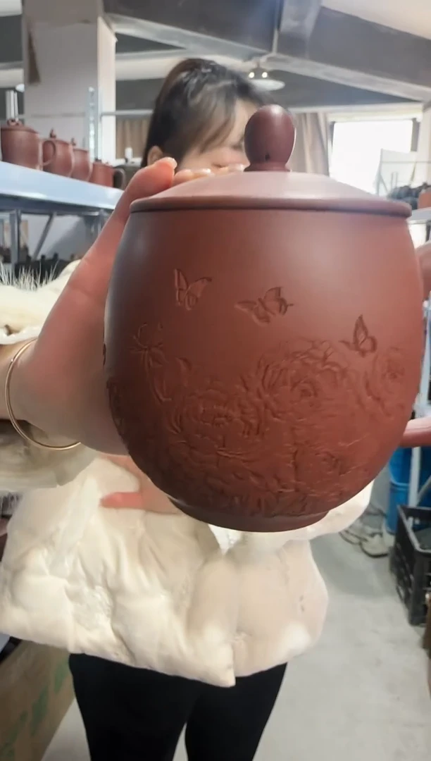 【闪购商品】紫砂盖杯紫砂盖杯大龙蛋花开富贵