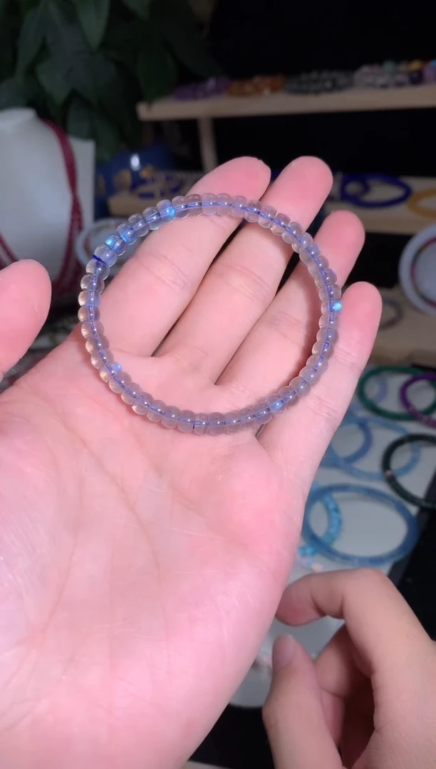 手串未镶嵌拉长石灰月光手串