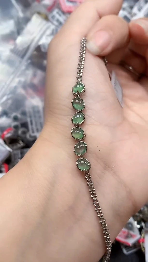 银S925镶嵌戒指翡翠天然A货缅甸翡翠