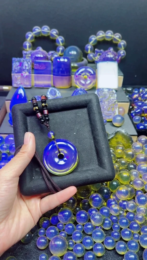 多米尼加净水蓝小平安扣