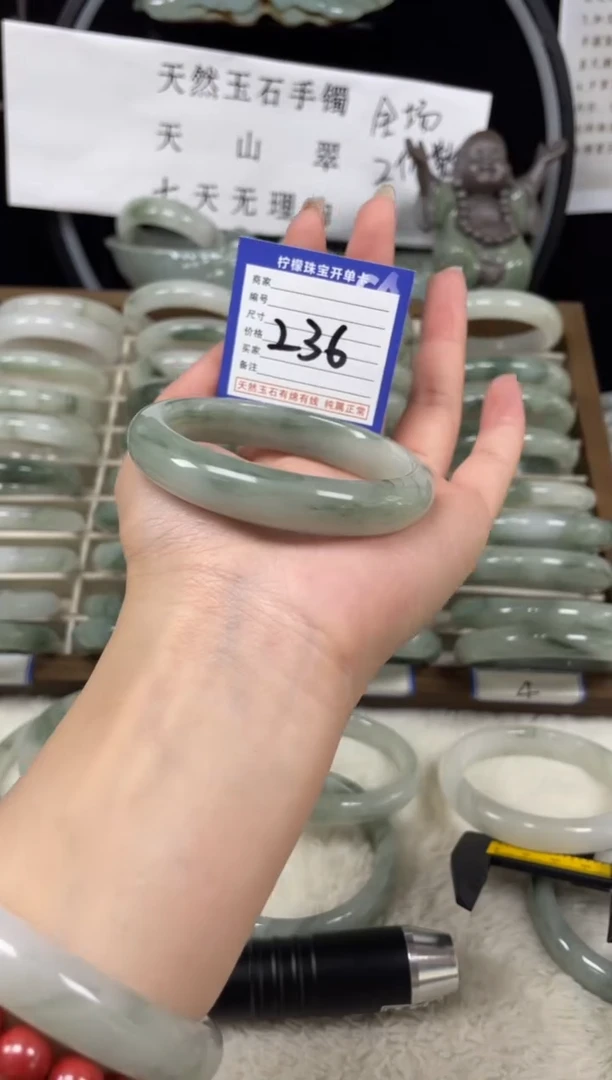 未镶嵌手镯石英质玉（天山翠）236