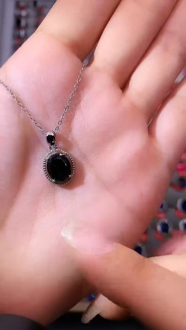 【闪购商品】蓝宝石吊坠(赠链)银S925镶嵌1111111