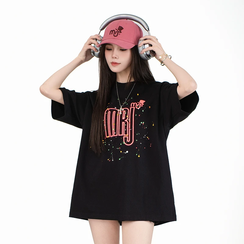 MRJ周杰伦原创品牌【星晴】漆点图案纯棉材质领口加固创意十足T恤