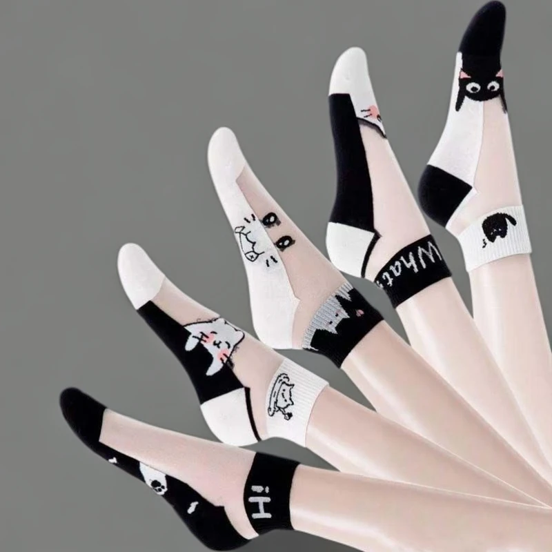 女夏天轻薄透气黑白可爱浅口短筒透明薄纱袜玻璃丝白色透气袜子