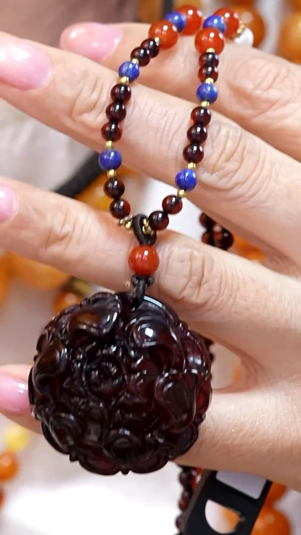 琥珀颈饰未镶嵌9379天然蜜蜡珠宝奇石云端妖孽全部保真