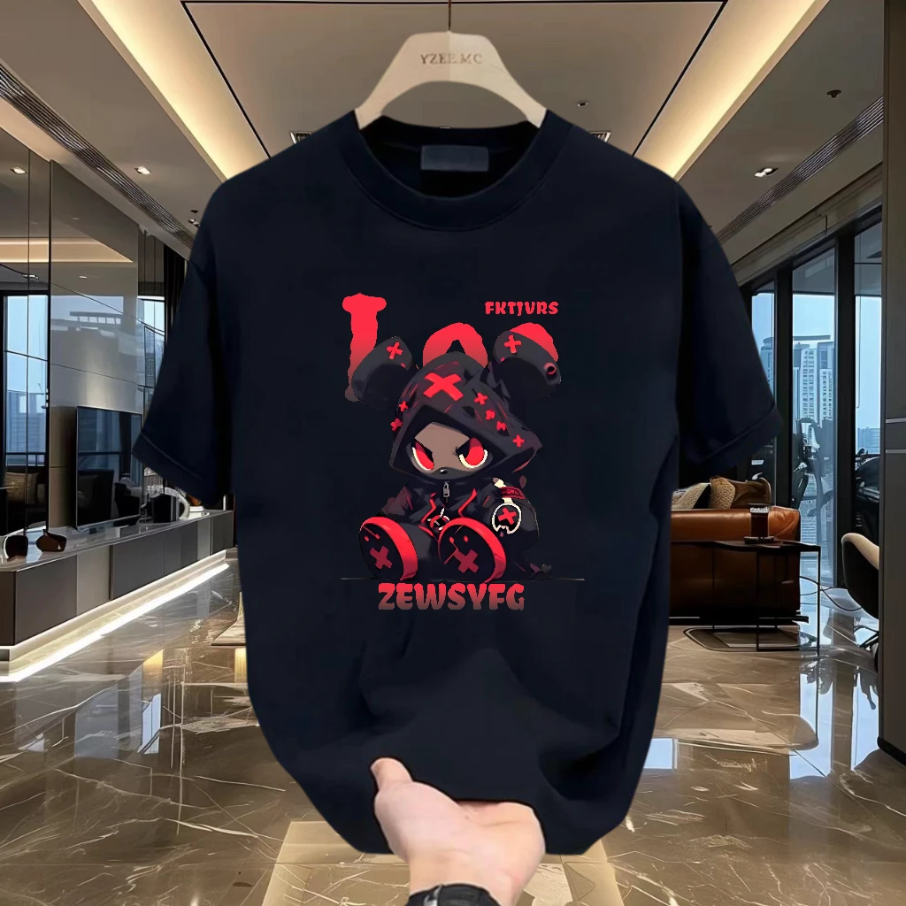 美式痞帅重磅纯棉短袖T恤青年男女款夏季ins潮牌男士圆领百搭上衣