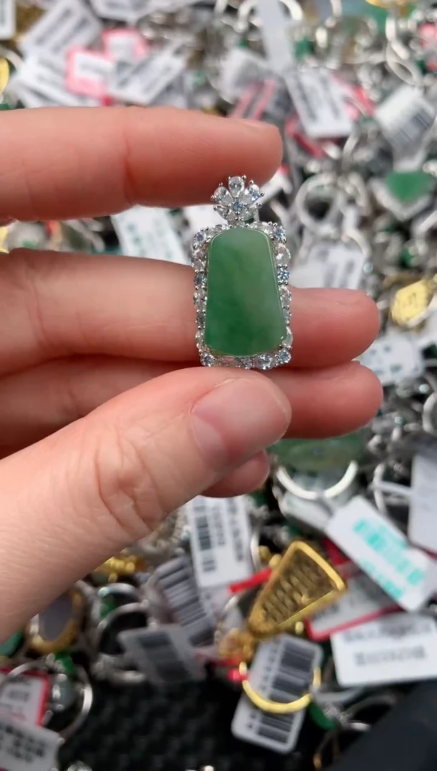 银S925镶嵌戒指翡翠222---8