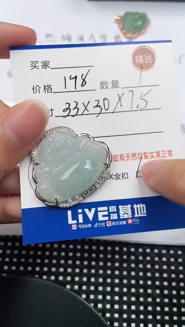 翡翠银S925镶嵌颈饰挂件