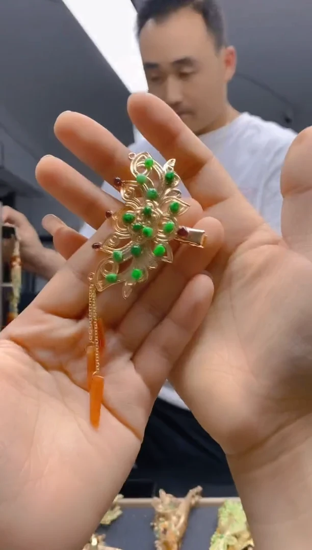 【闪购商品】翡翠耳饰合金324翡翠发簪