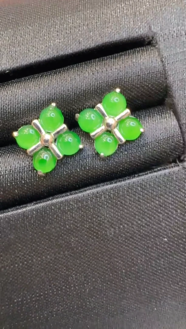 银S925镶嵌翡翠耳饰多样性团购发一件