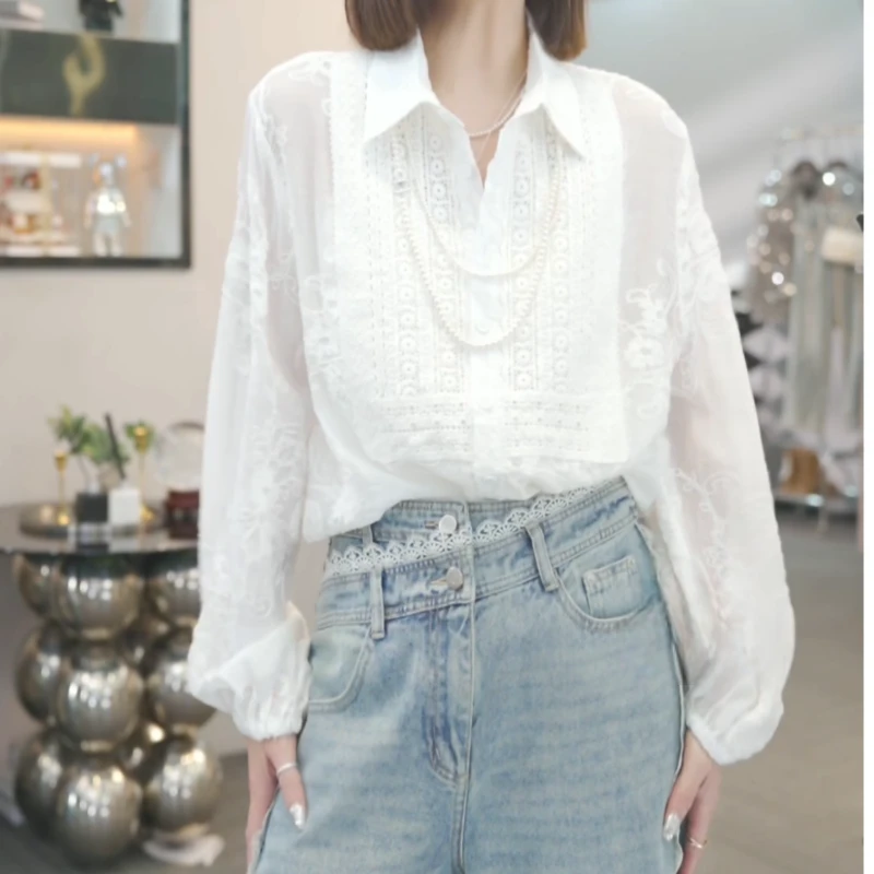 1# W9007【情投意合】2025早春新款时尚休闲气质轻奢衬衣1091