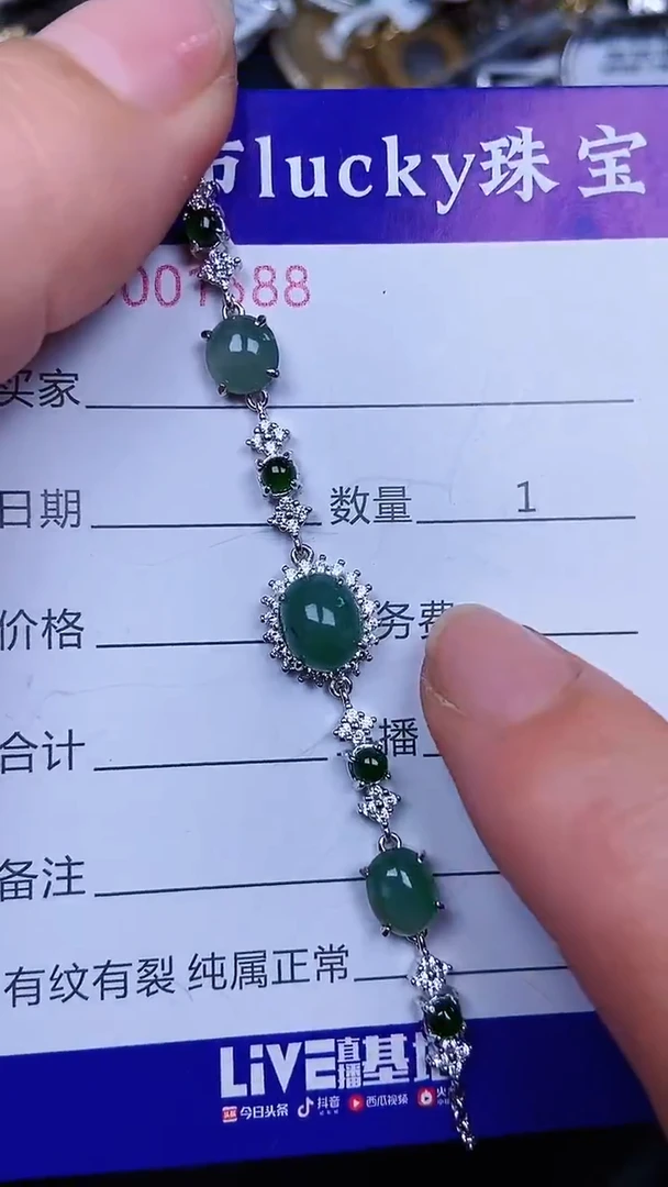 颈饰银S925镶嵌翡翠1588