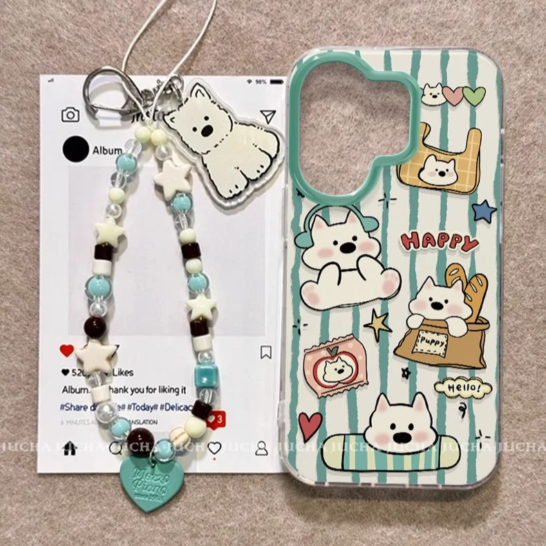 条纹耳机小狗适用vivos30promini手机壳带挂绳高端VIVOs20不撞款