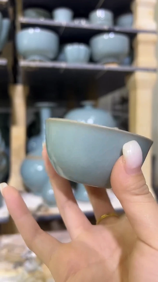 李照卫省大师纯手工亲工款仿古釉主人杯支钉烧