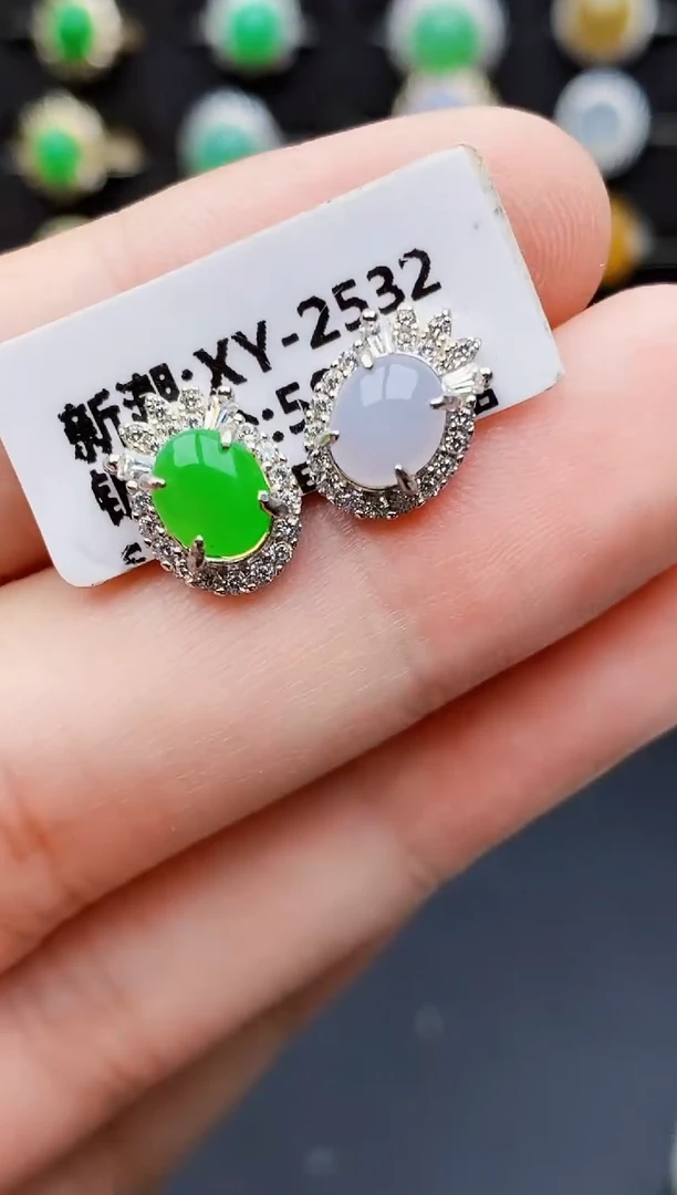 银S925镶嵌戒指翡翠6033