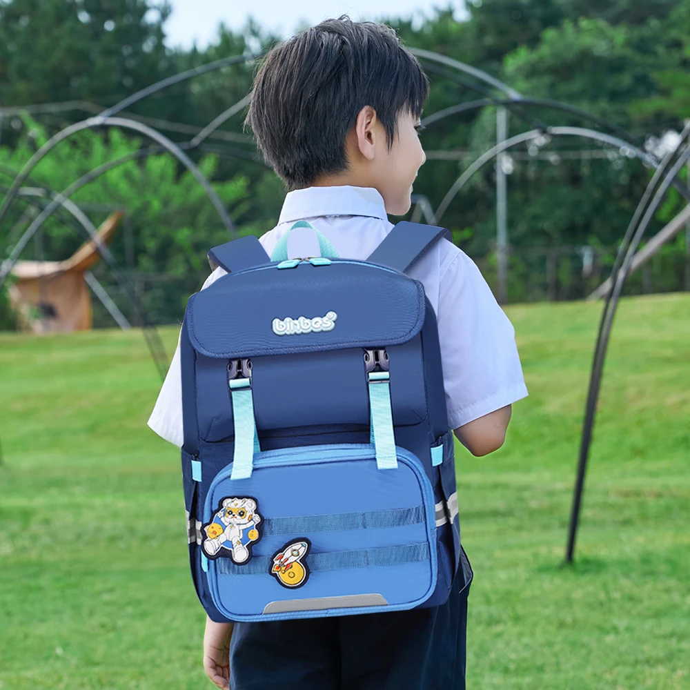 【阳光8点-宾比】新款1-3年级小学生护脊防泼水双肩书包#3700