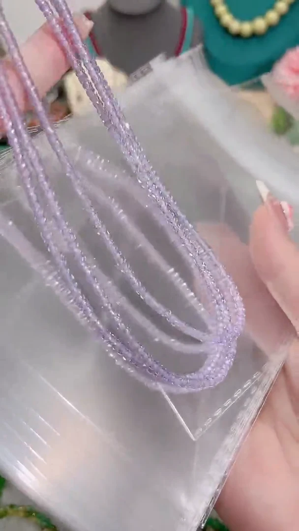 项链锂辉石银S925镶嵌紫39.9