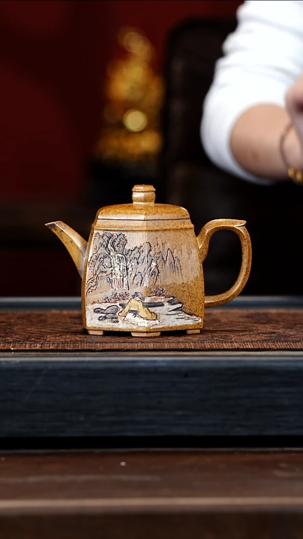 宜兴紫砂WSH 柴烧 六方 330cc