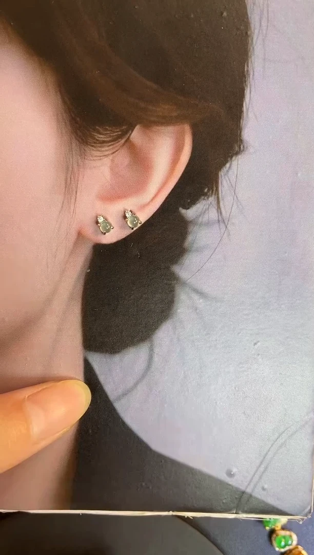 翡翠银S925镶嵌吊坠(不含链)天然A货翡翠