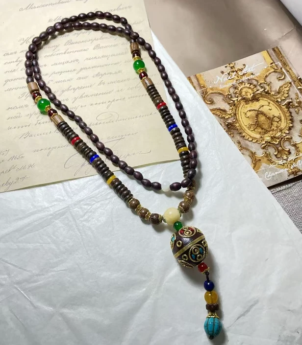 花梨木水滴珠+吊坠  S1345 无礼盒