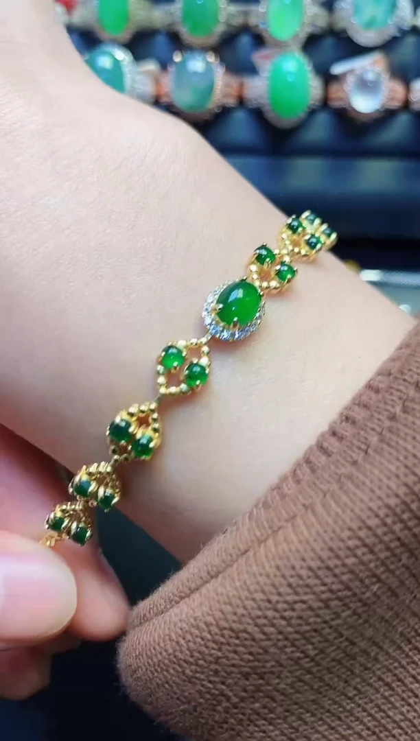 银S925镶嵌戒指翡翠天然