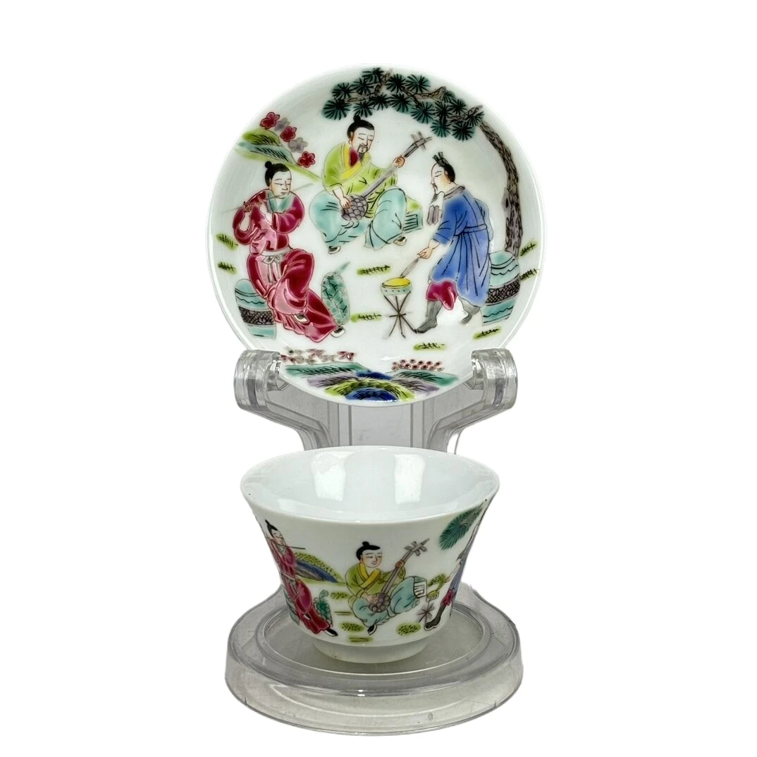 粉彩人物故事杯碟6661