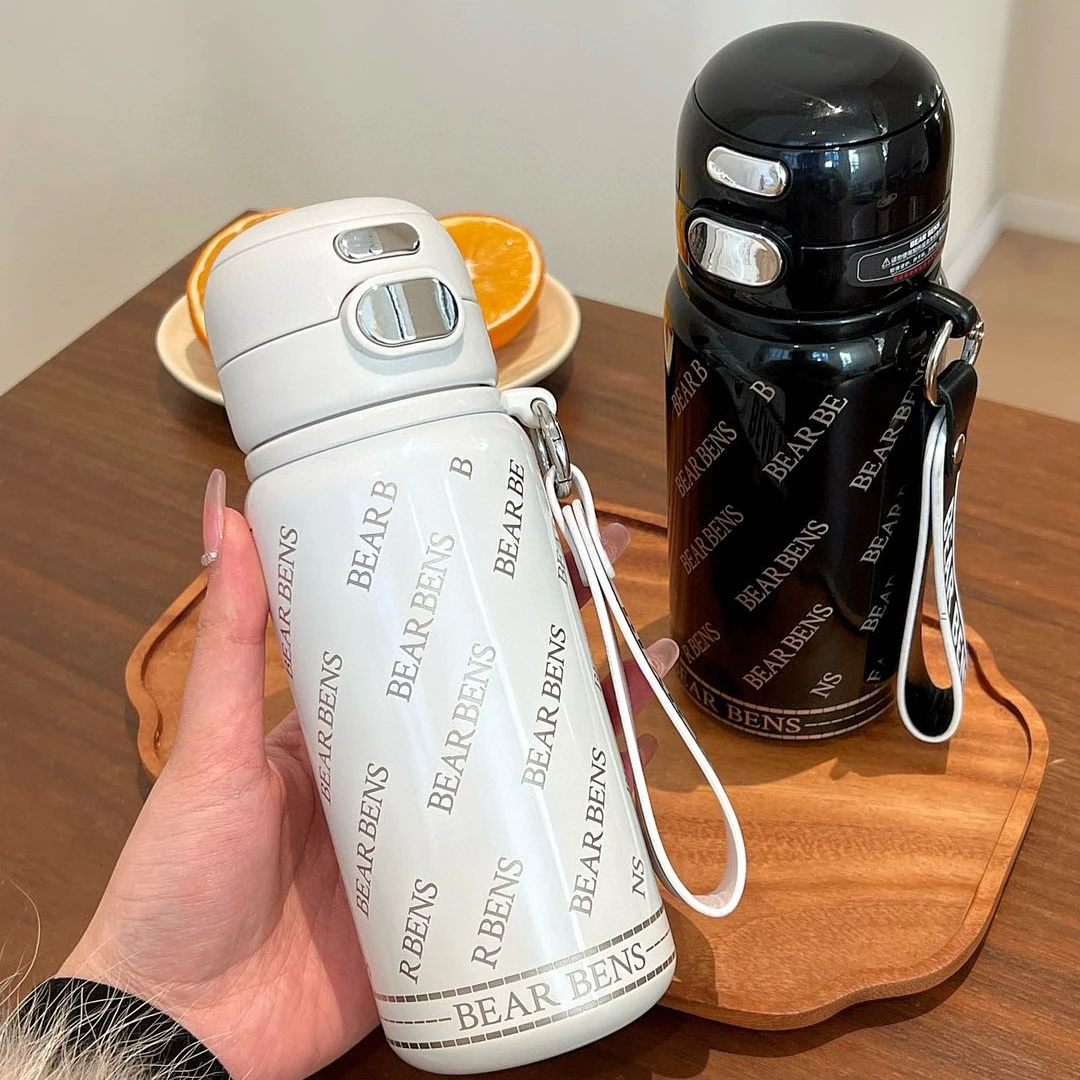 时尚魅影黑白500ML经典配色保温杯高颜值