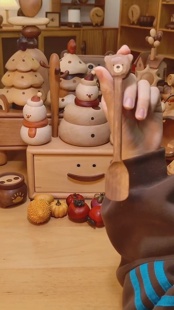 木黑胡桃小熊搅拌勺