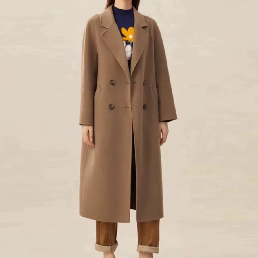 【商场同款】双面毛呢大衣2025秋冬新款百搭翻领长袖外套 A400619
