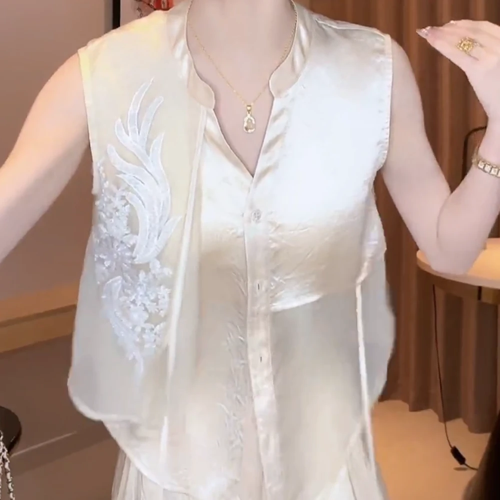 夏季新中式国风女装高级感轻奢夏季薄款T恤C5351