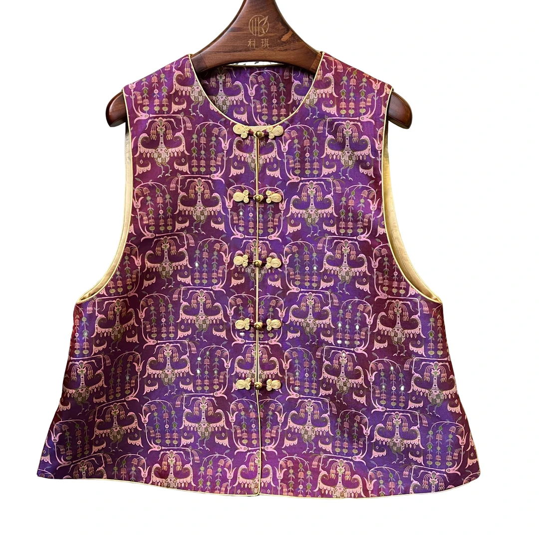 「利琪高订」国风张和才蜀锦气质轻奢休闲百搭马甲A5939