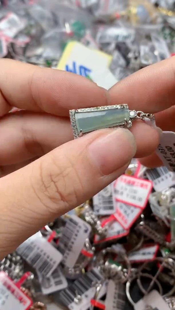 银S925镶嵌戒指翡翠天然A货缅甸翡翠