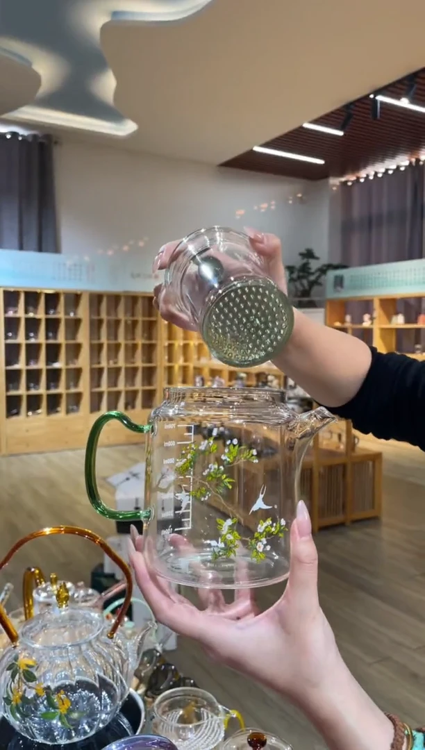 手工艺品玻璃遇器大神奇壶绿把梨花白燕