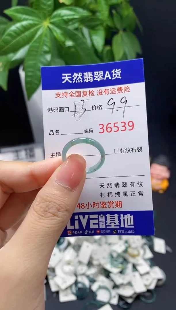 翡翠戒指未镶嵌天然翡翠戒圈6539