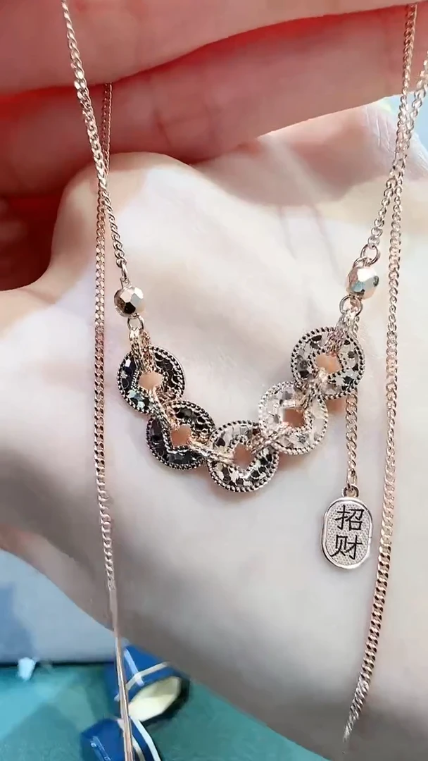 【闪购商品】18K金套链18K金爆闪铜钱套链