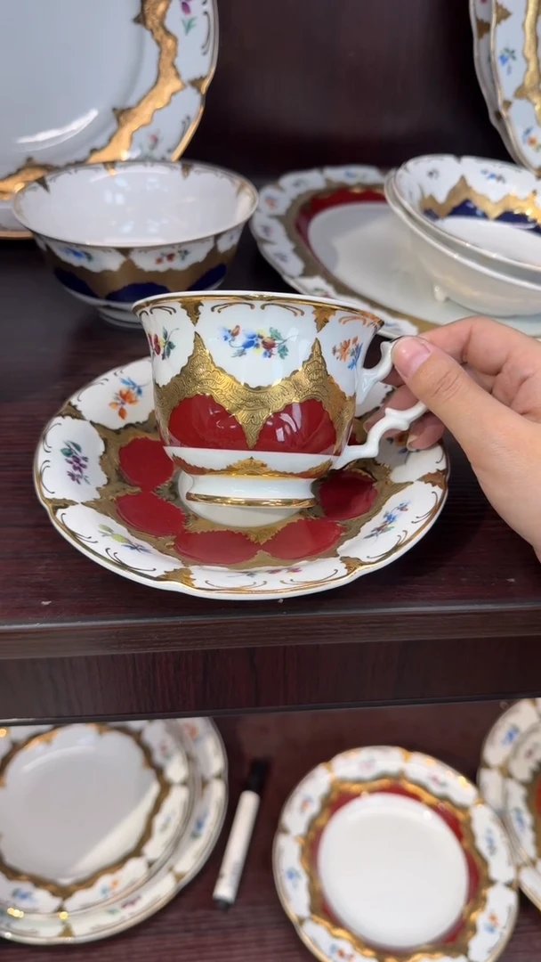 瓷片240毫升杯碟 微瑕 1套