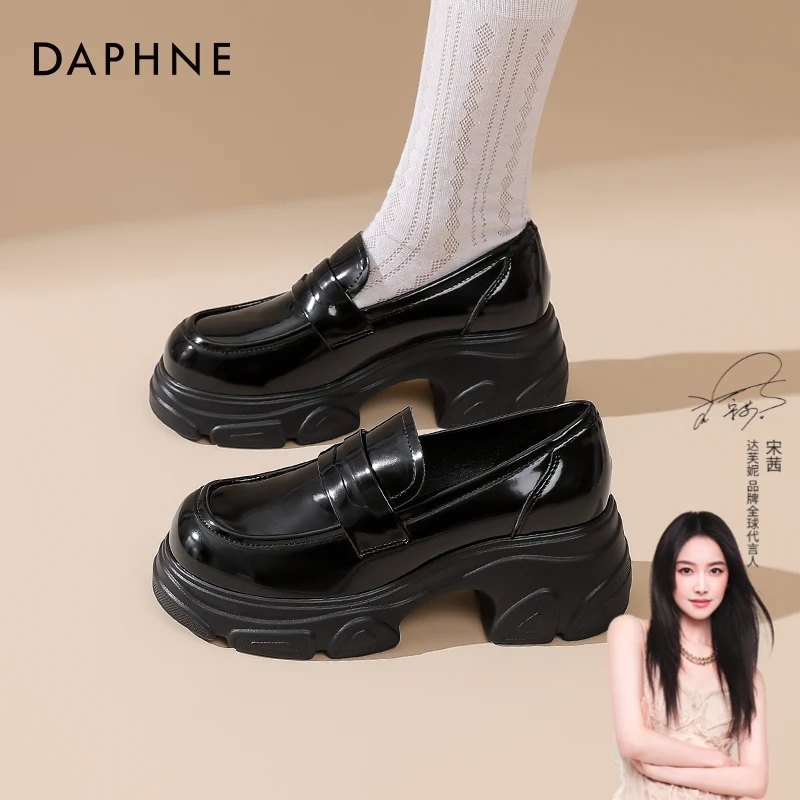 达芙妮爆款乐福鞋女2025新款英伦风海鸥单鞋厚底jk小皮鞋百搭女鞋