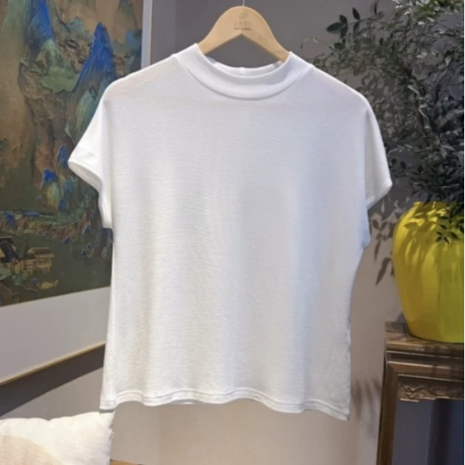 暖心 芳华设计新中式极简风短袖国风时尚纯色百搭款短袖