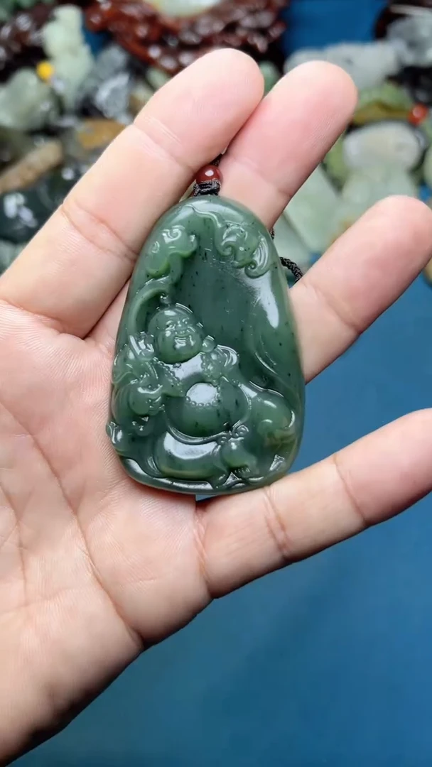 和田玉未镶嵌挂件-