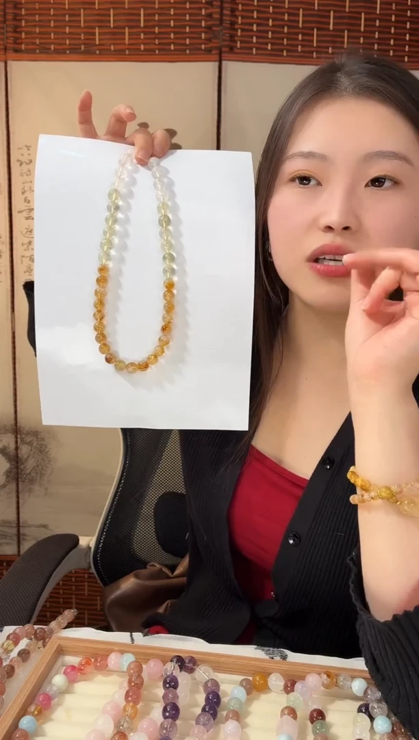 非金属无非金属无天然渐变黄塔晶水晶项链