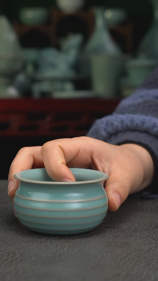 哈****～钱袋子单杯   微瑕 开片简包-二