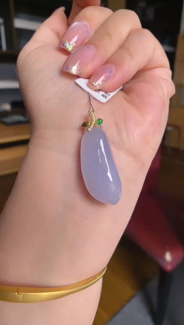 翡翠18K金镶嵌吊坠(不含链)福瓜