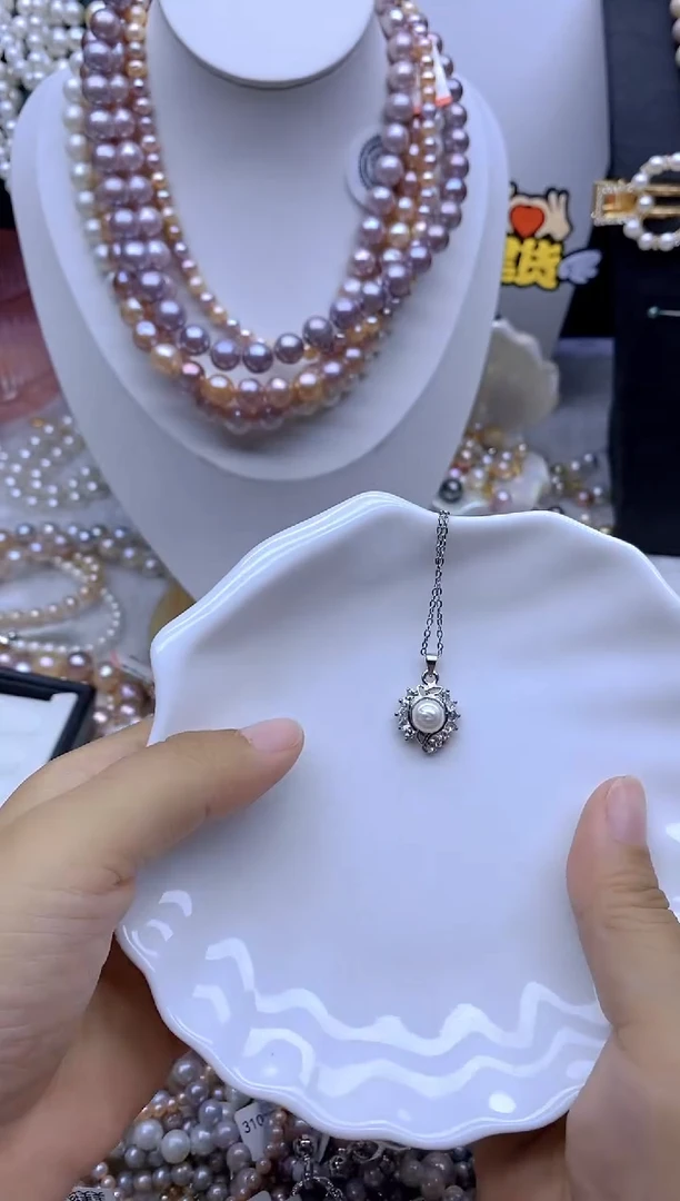 淡水珍珠未镶嵌吊坠(赠链)珍珠吊坠